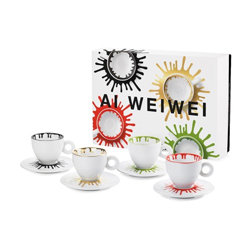 illy Art Collection Ai Weiwei - 4 Cappuccino Cups & Saucers 